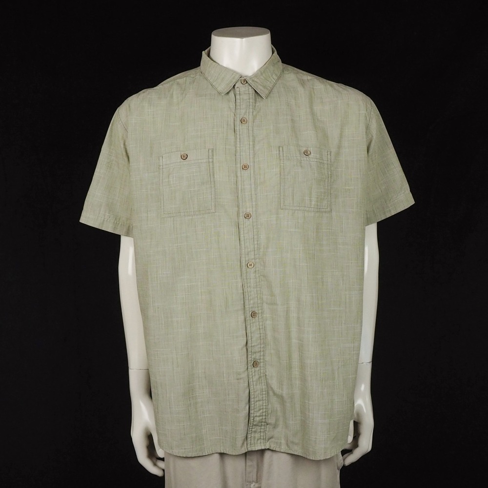Kuhl Karib Button Down Shirt Mens 2XL XXL Khaki Brown Cotton Blend Hiking Tech